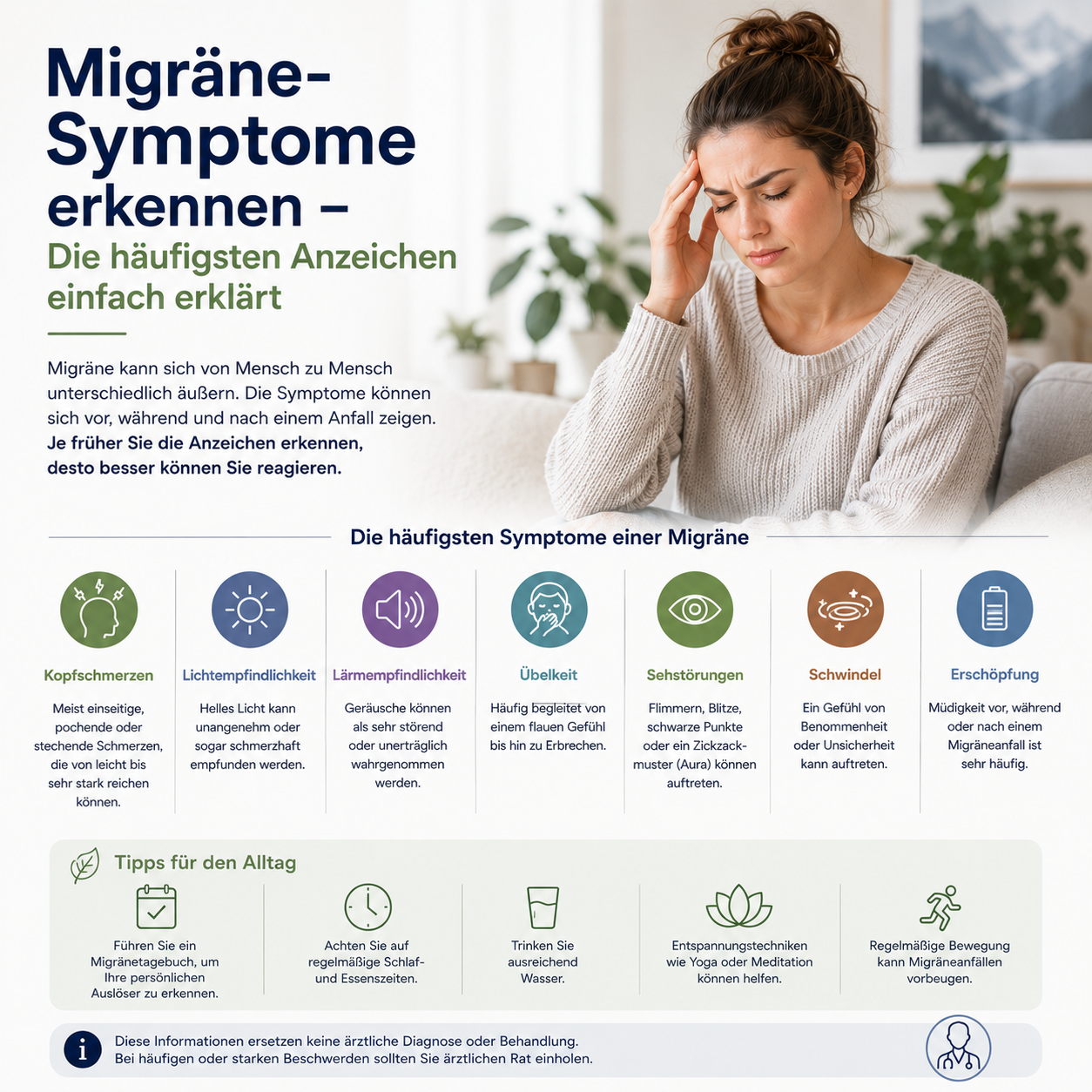 Migräne-Symptome erkennen – Die häufigsten Anzeichen einfach erklärt