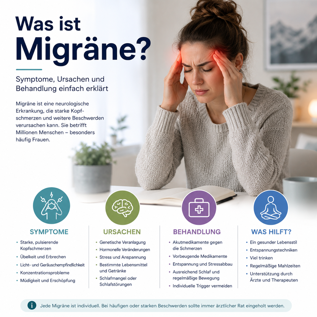 Was ist Migräne? Symptome, Ursachen und Behandlung einfach erklärt